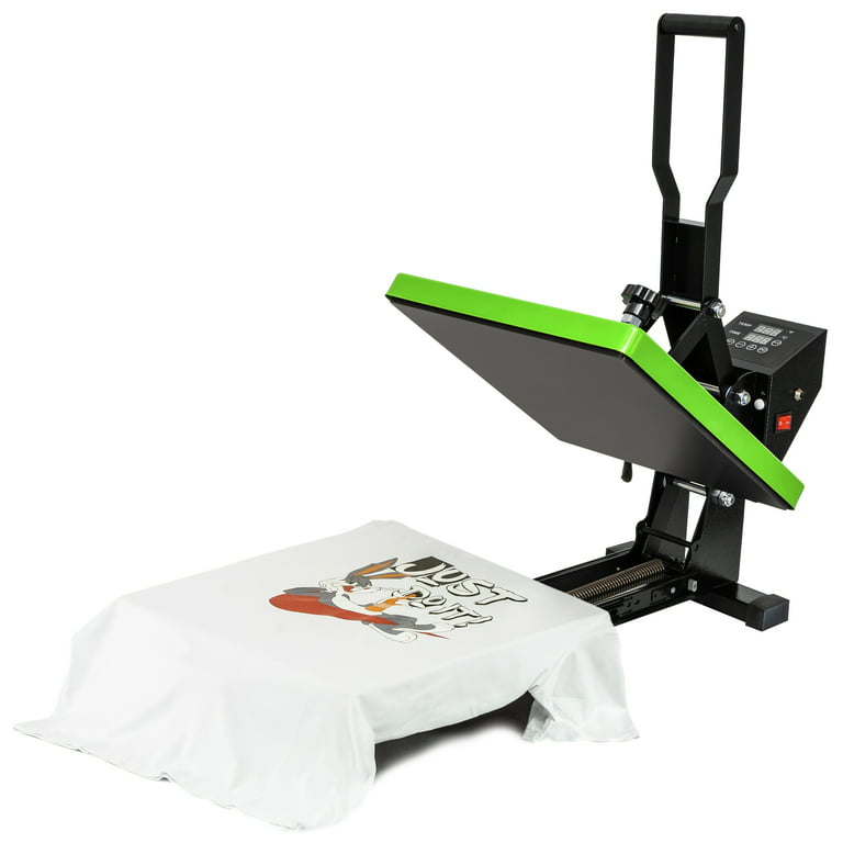 AUKFA 15x15 inch Heat Press Machine - Sublimation Machine Printer Press -  Clamshell Heat Transfer Machine for T Shirts - Green