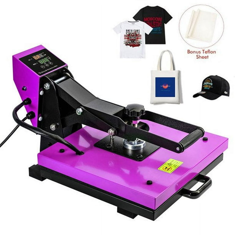 Heat Press, 15x15 inch with built-in Teflon Sheet (Clamshell Style