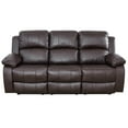 thumbnail image 1 of AUKFA 3 Seats Recliner Sofa Chair, Home Theater Sofa with Flipped Backrest and Cupholder, Brown, 1 of 10