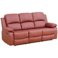 thumbnail image 1 of AUKFA 3 Seats Recliner Sofa Chair, Home Theater Sofa with Flipped Backrest and Cupholder, Red, 1 of 14
