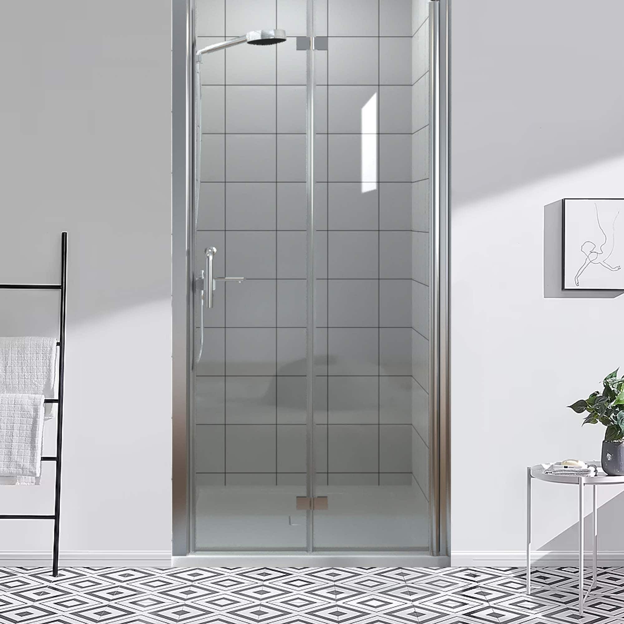 Aukfa Frameless Clear Glass Bi-Fold Shower Door 30"x72"