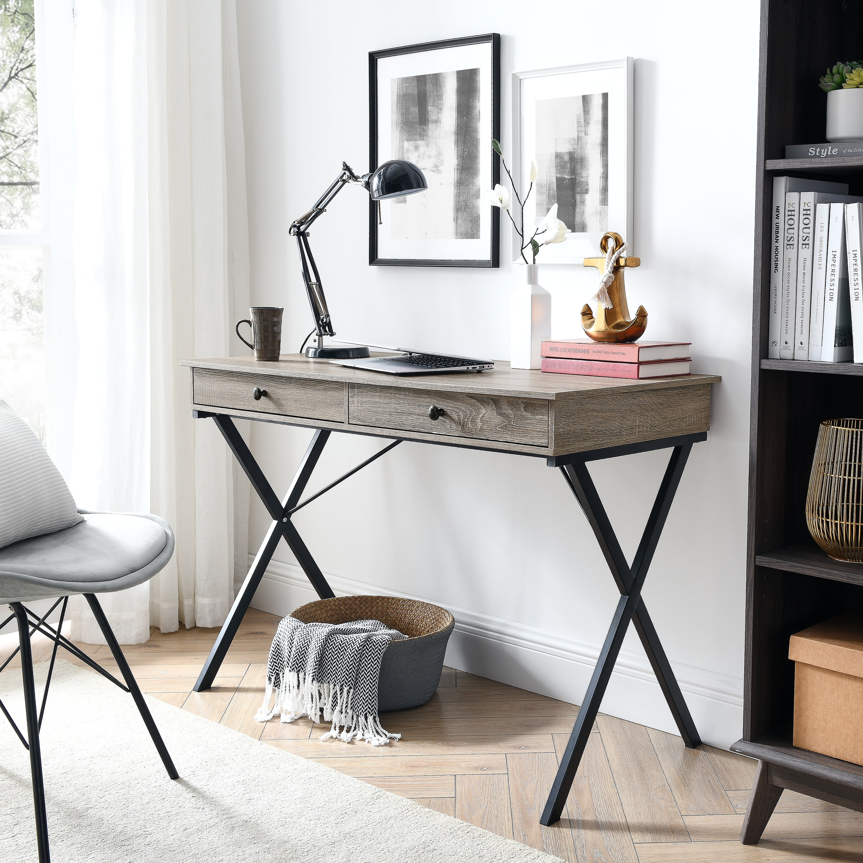 White writing desk with 2024 hutch big lots