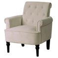 thumbnail image 1 of AUKFA Tufted Accent Chair - Living Room Accent Armchairs Cushion - Modern Roll Arm Club Chair with Wooden Legs -Off White, 1 of 10