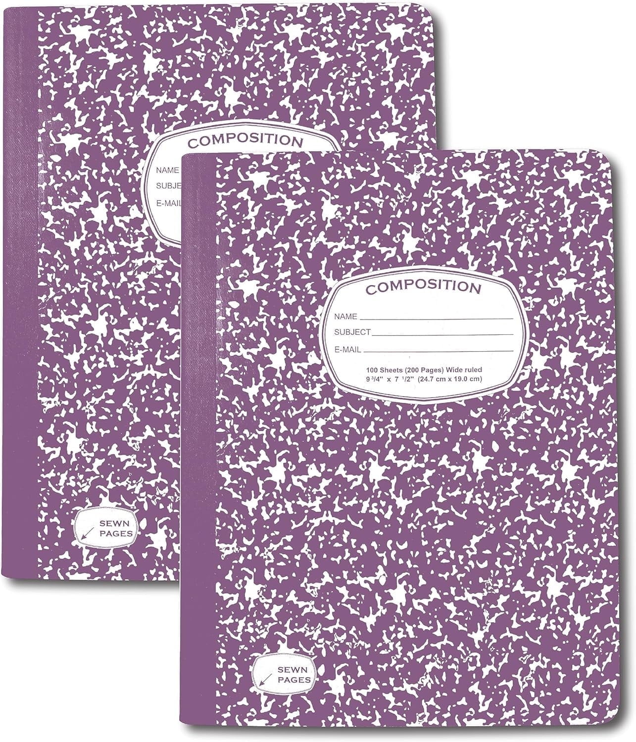 AUKSales Composition Notebook Wide Ruled Composition Notebook, 48 Pack, 93/4" x 71/2", 100