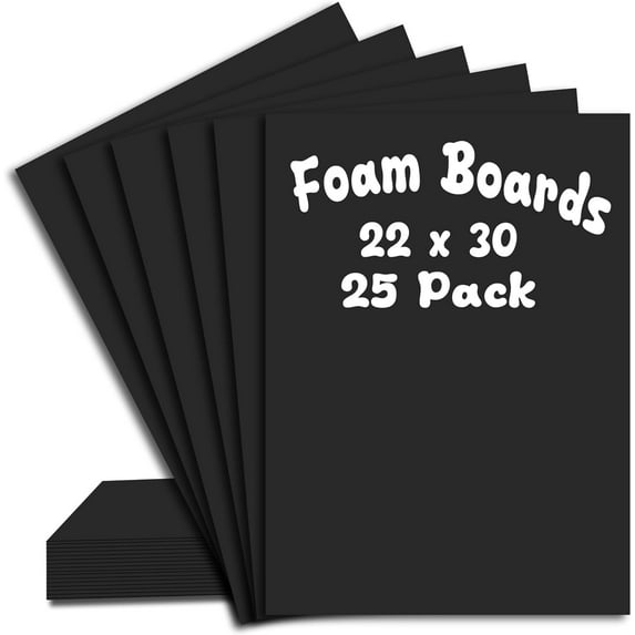 AUKSales Foam Board, 20 x 30 Inche 5mm Thickness, Poster Board Lightweight Signboard Foamboard for Presentation, Framing, Display, Art & Craft (Black, Pack of 25)