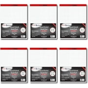 Grid Paper Pad 8.5 x 11 Inches – Graph Paper Pad 4x4, Grid Notepad, 6 Pack, 8.5” x 11”, Graph Paper 1/4 Grid, Graphing Paper, Engineering Pad – 100 Sheets 200 Pages Perforated Pad
