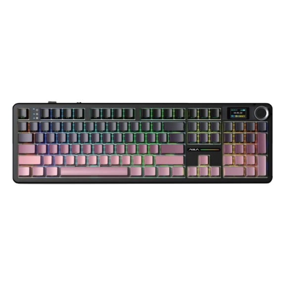 AULA F108 Pro, 104-Key Wireless Hot Swappable Mechanical Gaming Keyboard, RGB, Knob, 8000 mAH Battery, Digital Screen