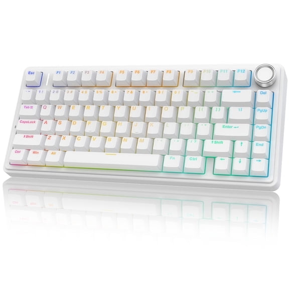 AULA F75 75% Wireless Mechanical Gaming Keyboard, Hot Swappable, RGB Backlit, BT5.0/2.4GHz/Type-C, Pre-lubed Reaper Switches