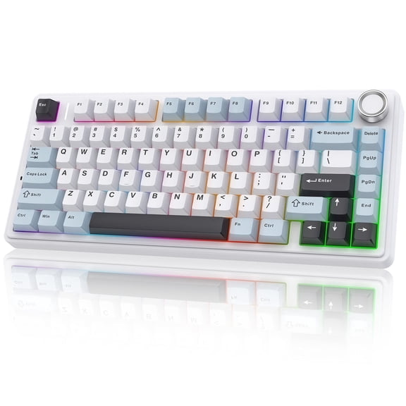 AULA F75 75% Wireless Mechanical Gaming Keyboard, Hot Swappable, RGB Backlit, BT5.0/2.4GHz/Type-C, Pre-lubed Reaper Switches