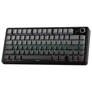 AULA F75 Max Wireless Mechanical Keyboard with TFT Smart Screen, Tri-Mode Connectivity, Hot Swappable, RGB Backlit, Volume Knob, 75% Gasket Mount (Black Gradien