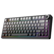 AULA F75 Pro 81-Key Wireless Mechanical Gaming Keyboard, RGB Illuminated, Tri-Mode, Hot-Swappable, Knob, Compact 75%, Anti-Ghosting, USB-A, Black