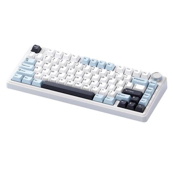 AULA F75 Wireless Mechanical Keyboard, Glacier Blue, Tri-Mode, 81 Keys, Hot-Swappable Reaper Switches, RGB Backlit, Compact Layout, For PC/Laptop