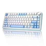 AULA F75 Wireless Mechanical Keyboard, Sea Salt Blue, Tri-Mode, 81 Keys, Hot-Swappable Reaper Switches, RGB Backlit, Compact Layout, For PC/Laptop