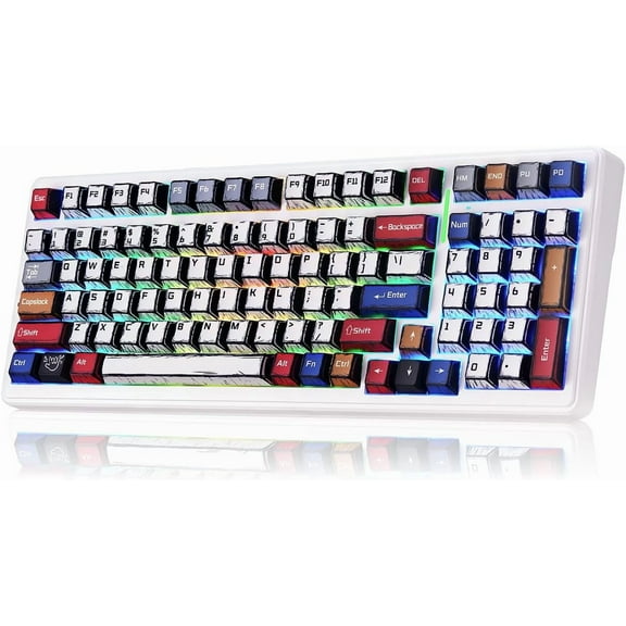 AULA F99, 99-Key, Wireless, Hot Swappable, Mechanical Gaming Keyboard, RGB, 5-Layer Padding, 8000 mAh Battery