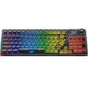 AULA F98Pro Transparent Wireless Mechanical Keyboard   Black, Tri-Mode Bluetooth/2.4G/USB-C, Hot-Swappable Switches, OLED Display, 4000mAh Battery, RGB Backlit