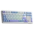 thumbnail image 1 of AULA F99 96% Wireless Mechanical Keyboard, Hot Swappable, Tri-Mode Bluetooth 5.0/2.4GHz/USB-C, Pre-Lubed Linear Switches, RGB Backlit, Macro Support,Blue/Purple/White, 1 of 9