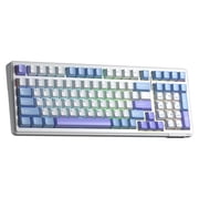 AULA F99 96% Wireless Mechanical Keyboard, Hot Swappable, Tri-Mode Bluetooth 5.0/2.4GHz/USB-C, Pre-Lubed Linear Switches, RGB Backlit, Macro Support,Blue/Purple/White