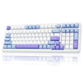thumbnail image 1 of AULA F99 96% Wireless Mechanical Keyboard, Hot Swappable, Tri-Mode Bluetooth 5.0/2.4GHz/USB-C, Pre-Lubed Linear Switches, RGB Backlit, Macro Support,Blue/Purple/White, 1 of 9