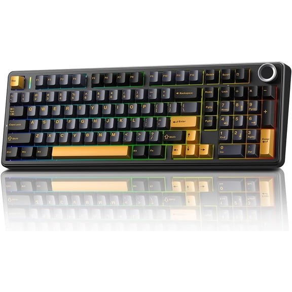 AULA F99 Pro, 99-Key, Wireless, Hot Swappable, Mechanical Gaming Keyboard, RGB, 5-Layer Padding, 8000 mAh Battery, Knob