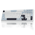 thumbnail image 1 of AULA F99 WIRELESS MECHANICAL KEYBOARD, 96% LAYOUT, HOT SWAPPABLE WITH PRE-LUBED LINEAR SWITCHES, TRI-MODE CONNECTIVITY, RGB BACKLIT, GASKET STRUCTURE (BLUE & WHITE), 1 of 9