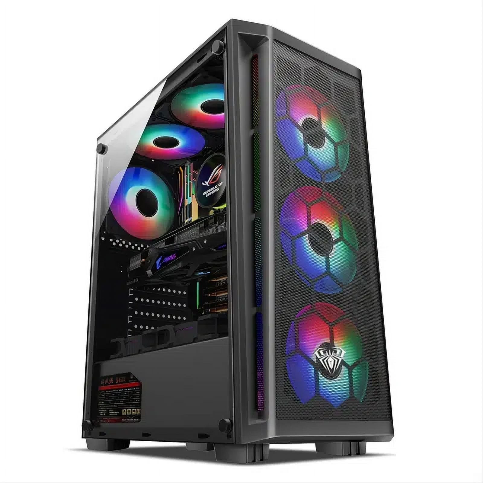 AULA FZ002 ATX Gaming Case ATX Tower Case Game PC Case With 4 LED Fans