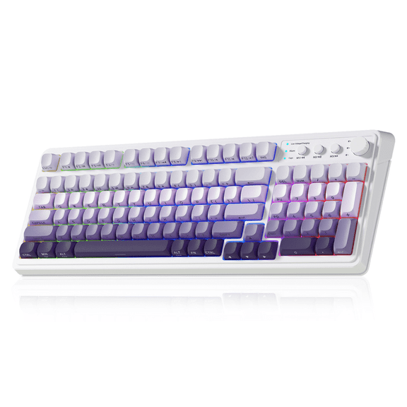 AULA S99, 99-Key, Wireless, Membrane, Gaming Keyboard, RGB, 5-Layer Padding, 2000 mAh Battery, Knob