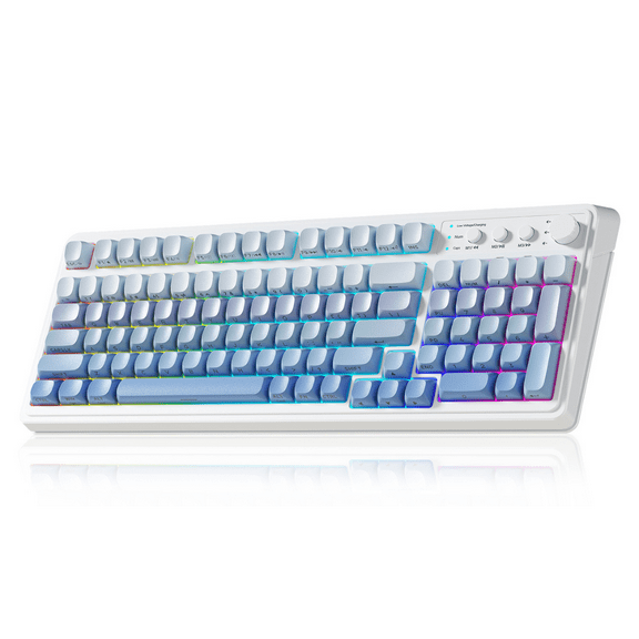 AULA S99, 99-Key, Wireless, Membrane, Gaming Keyboard, RGB, 5-Layer Padding, 2000 mAh Battery, Knob