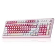 thumbnail image 1 of AULA S99-Key Tri-Mode Gaming Keyboard, Bluetooth/2.4GHz/USB-C, RGB Backlit, Numpad, Media Knob, Mechanical Feel, Pink, 1 of 7