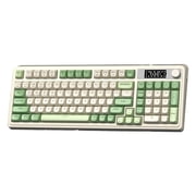 AULA S99 Pro 99-Key Wireless Membrane Gaming Keyboard, RGB Illuminated, Tri-Mode, Knob, Smart Screen, Compact 96%, 10-Key Pad, USB-A, Green White