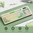 thumbnail image 1 of AULA S99 Pro 99-Key Wireless Membrane Gaming Keyboard, RGB Illuminated, Tri-Mode, Knob, Smart Screen, Compact 96%, 10-Key Pad, USB-A, Green White, 1 of 5