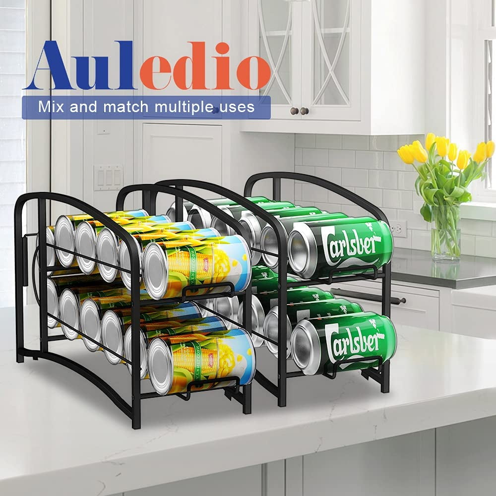 Black Powder Coated Stackable Beverage Can Dispenser Rack