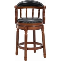 AULIFE Bar Stools Mid-Back Modern Swivel Barstools,Kitchen Counter Genuine Leather Upholstered Island Barstool with Footrest for Home Kitchen Dining Room