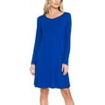 thumbnail image 1 of AULOA Women's Long Sleeve Casual Tunic Dress, Loose Relaxed T Shirt Fabric, Stylish and Fashion Forward (L, Royal Blue), 1 of 4