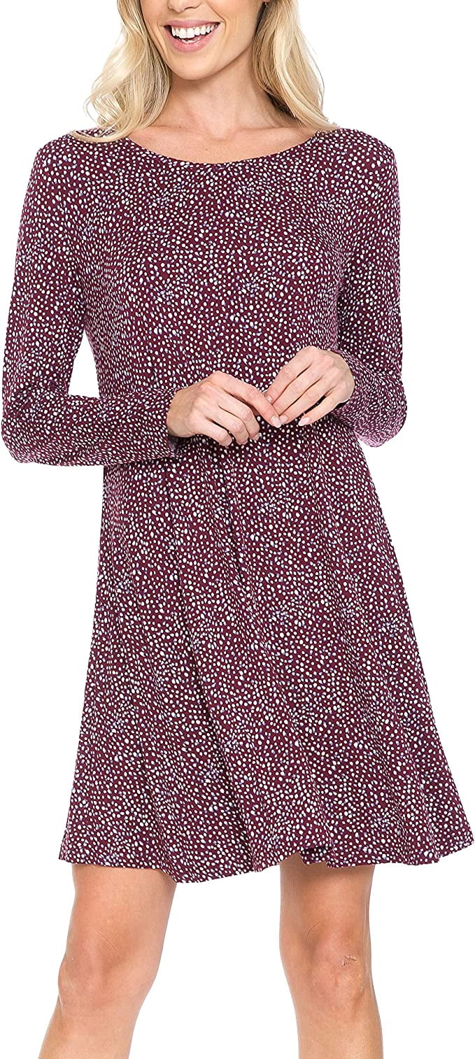 AXOLTYTL PRINT LONG SLEEVE TUNIC DRESS main image 1