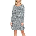 thumbnail image 1 of AULOA Women's Long Sleeve Casual Tunic Dress, Loose Relaxed T Shirt Fabric, Stylish and Fashion Forward (M, Floral), 1 of 4