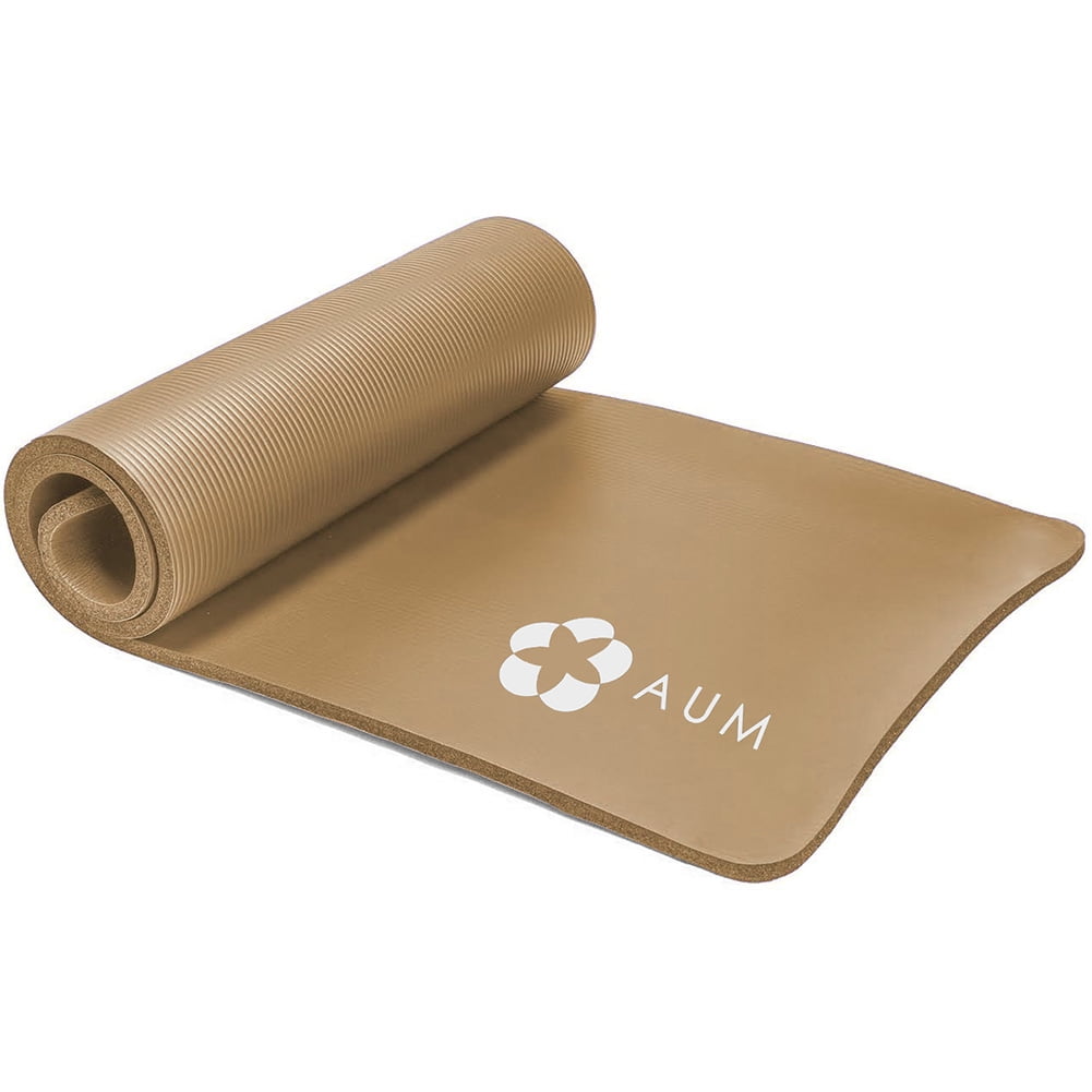 AUM High Density HD Foam Tech Yoga Exercise Mat - 72" x 24" x 0.4" (Coffee)