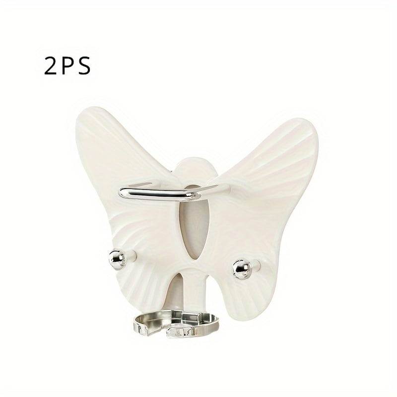 Pink Butterfly Toothbrush Holder - Acrylic Organizer With Drain Holes For Electric Toothbrush & Paste