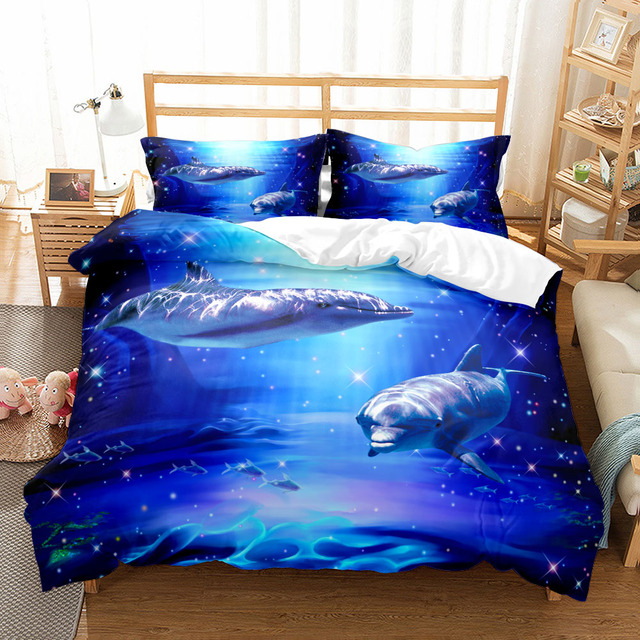AUMIY 3D Ocean Bedding Set King Queen Double Full Twin Single Size Bed ...