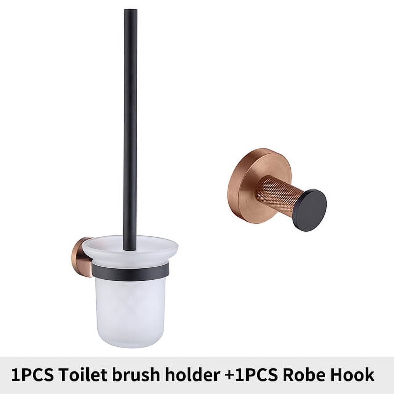 AUMIY Black Rose Gold Wall Mount Stainless Steel Clothes Hook Toilet Brush Holder Paper Holder ...