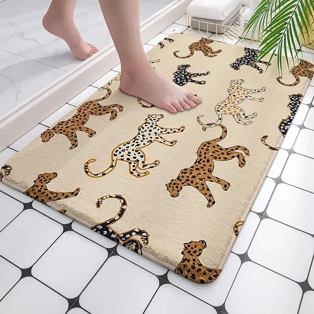 AUMIY Plush Soft Bath Mat Cute Cartoon Absorbent Bathroom Carpet Non