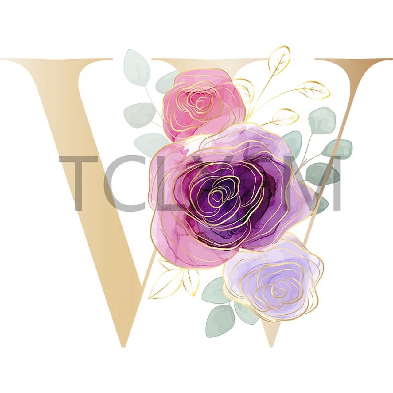 AUMIY Watercolor Flower Letters Jewelry Box Portable Organizer Display