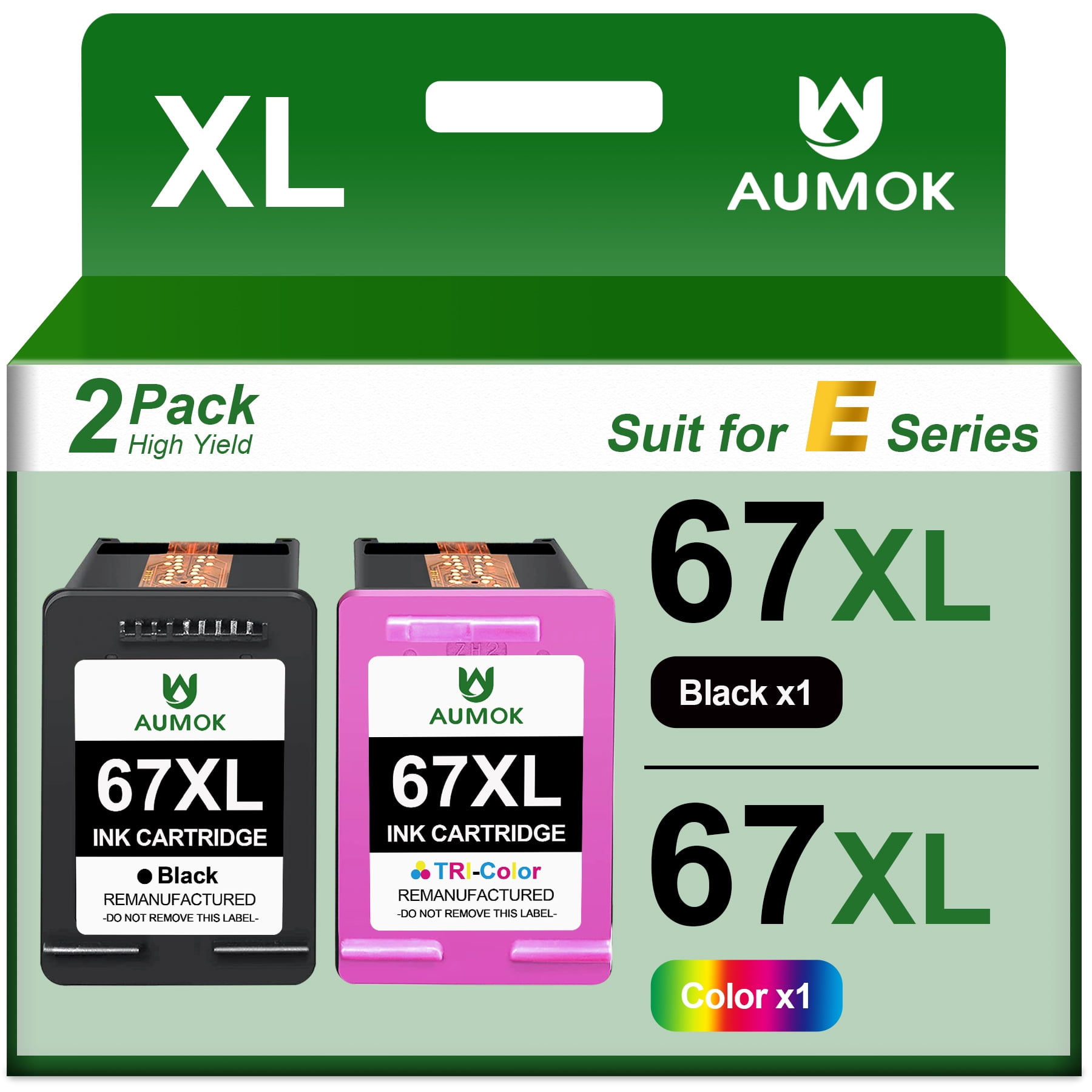 AUMOK 67 Ink Cartridges Compatible for HP 67 XL Ink Cartridges Hp Envy