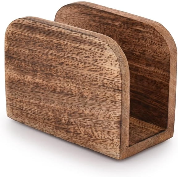 AUNERCART Mango Wood Napkin Holders Burning Finish For Kitchen Upright Paper Napkin Storage Dispenser House, Party, Restaurant, Hotel, Cafe, Bar Pack Of 1 pcs