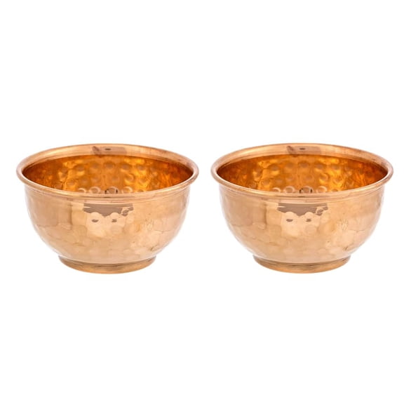 AUNERCART Pure Copper Hammered Offering Bowl For Altar Use Meditation Yoga Burning Incense Rituals Incense Smudging Decoration Pack Of 2 pcs