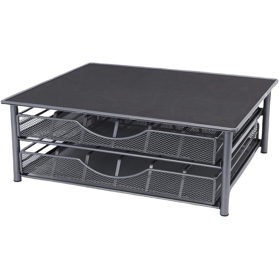 AUNMAS 2 Tier Coffee Pod Drawer Organizer, Compact Under Coffee Capsule Storage Drawer with 72 Pods Capacity for Home Kitchen Office Counter