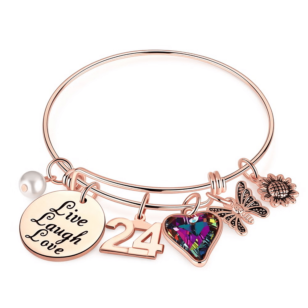 Birthday gift for 8 year old Girl Ballerina and Unicorn Expandable Charm  Bracelet Personalized 8th Birthday Gift for Her