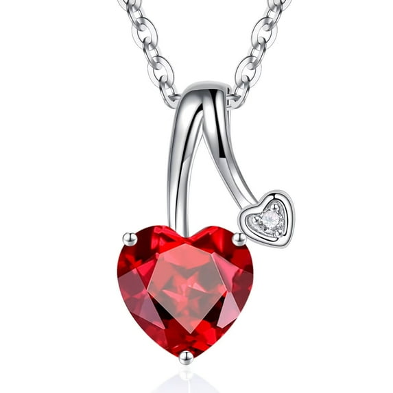 925 Sterling Silver Birthstone Necklace for Women Heart Pendant Birthstone Necklace Jewelry for Women Anniversary Valentines Day Gifts for Her