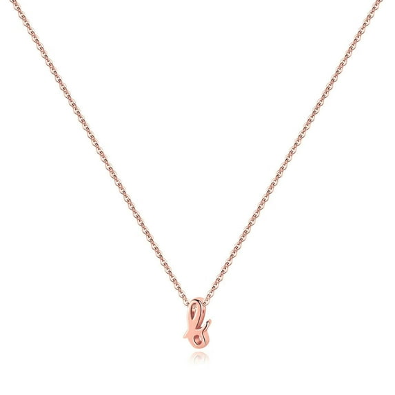 AUNOOL 925 Sterling Silver Initial Necklace Dainty Alphabet Cursive Initial Necklace for Women Jewelry Monogram Tiny Necklace for Women