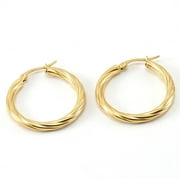 AUNOOL Gold Hoop Earrings for Women 14K Gold Plated Hoops Hypoallergenic Twist Earrings Jewelry