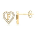 thumbnail image 1 of AUNOOL Heart Initial Stud Earrings for Women 14K Gold Plated 925 Sterling Silver Post Hypoallergenic Cubic Zirconia Love Heart Stud Earrings for Women, 1 of 6